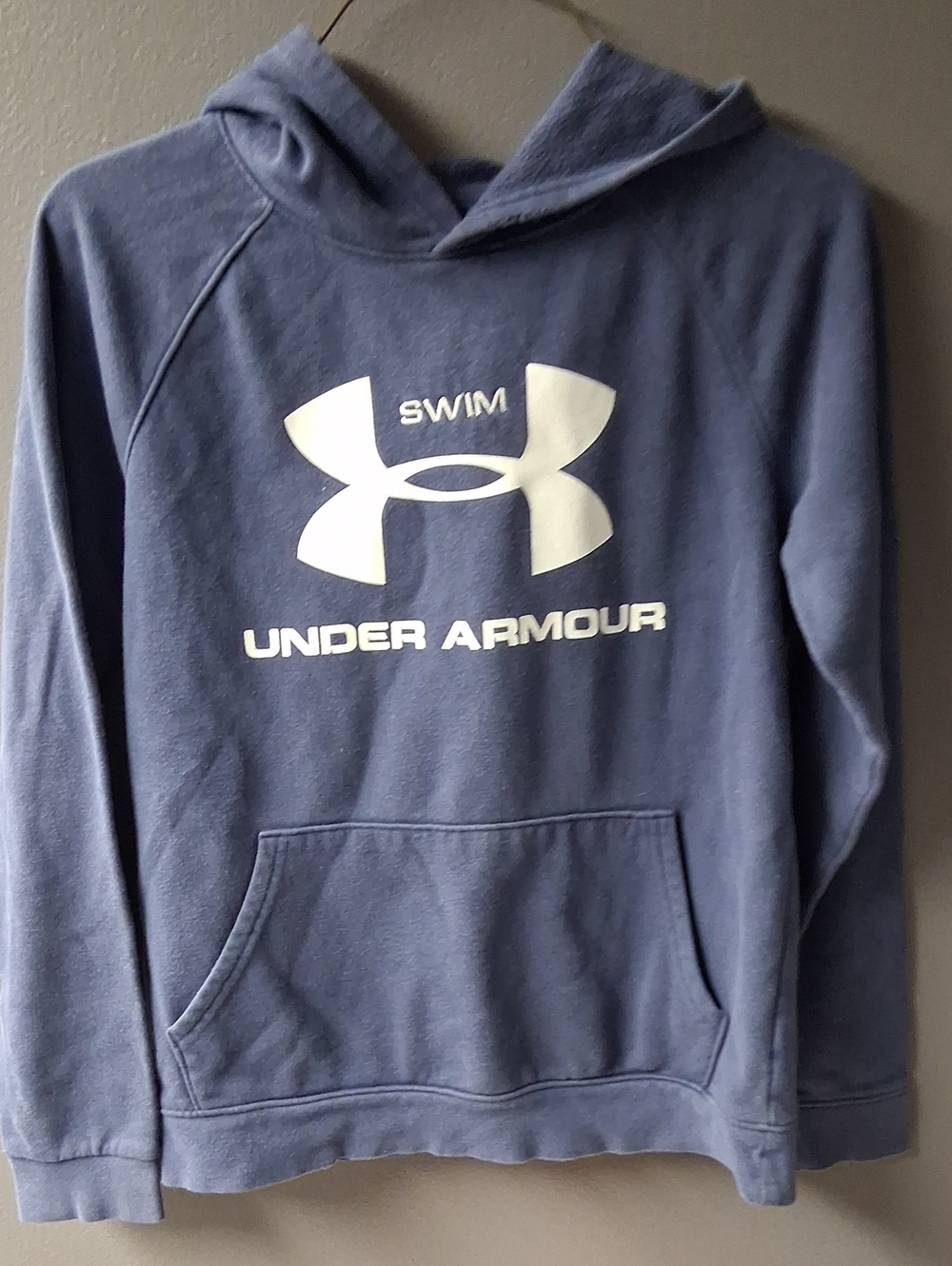 Under Armour Kids Navy Pullover Hoodie with White Swim Logo